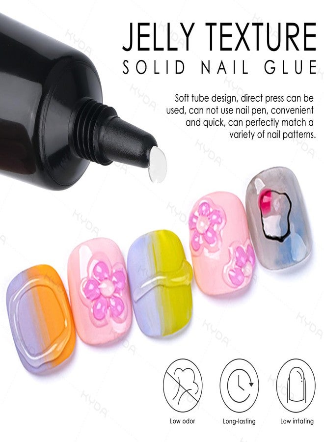 KYDA 2 Pcs 10ml Clear 3D Sculpting Nail Gel, 3-in-1 Sculpture Nail Art Gel for Carving Painting and Molding, Rhinestone Glue for Gems Diamond Jewelry Decoration - Image 4